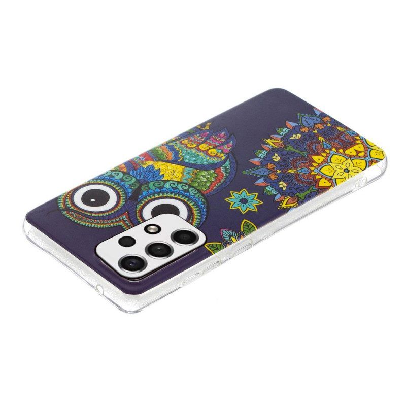 Hoesje voor Samsung Galaxy A53 5G Fluorescerende Uil Mandala