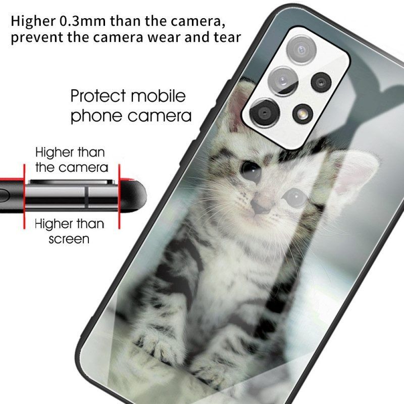 Hoesje voor Samsung Galaxy A53 5G Kitten Gehard Glas