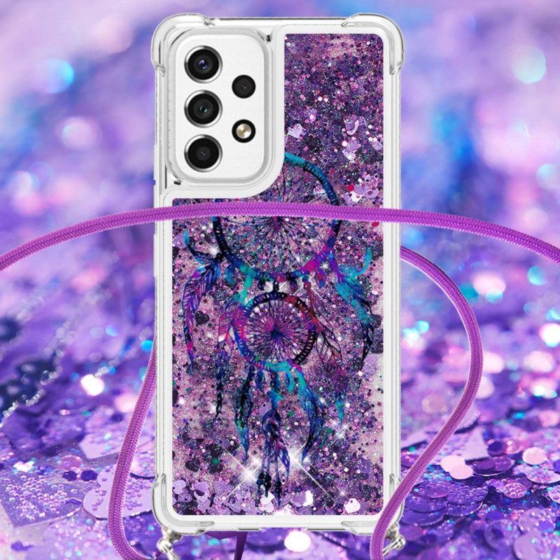 Hoesje voor Samsung Galaxy A53 5G Met Koord Dreamcatcher Met Trekkoord En Pailletten