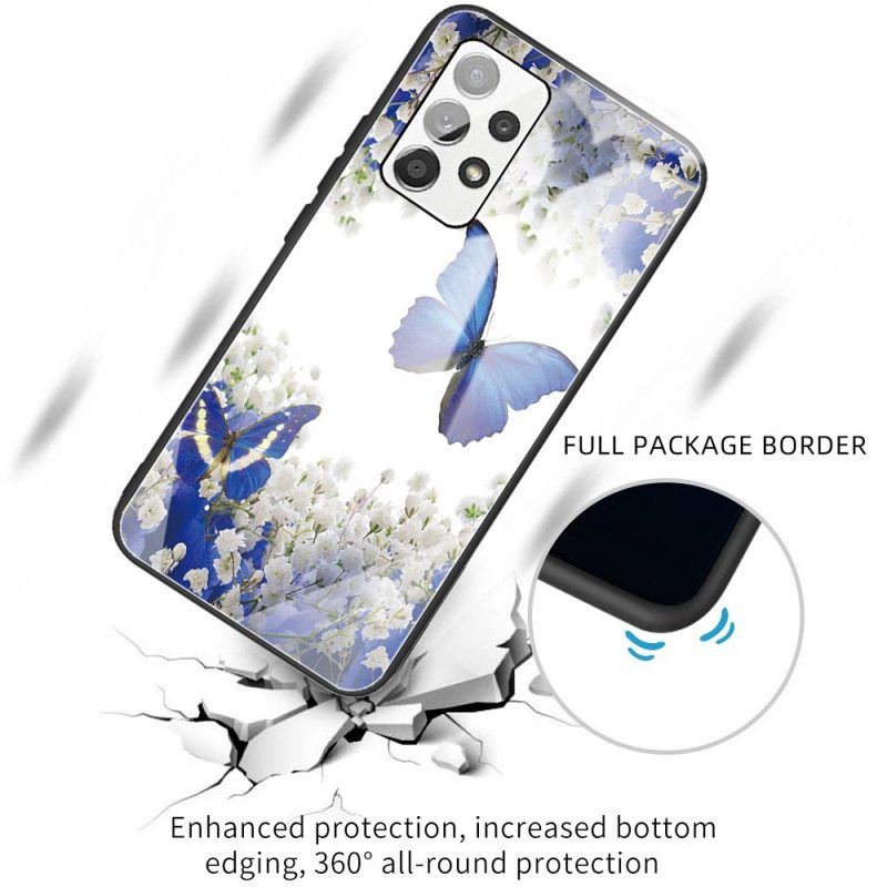 Hoesje voor Samsung Galaxy A53 5G Vlinders Design Gehard Glas