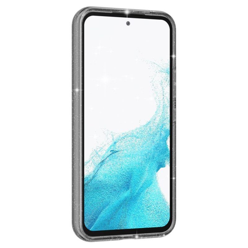 Hoesje voor Samsung Galaxy A54 5G Transparante Pailletten