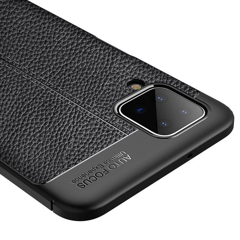 Hoesje voor Samsung Galaxy M12 / A12 Dubbellijnig Litchi-leereffect