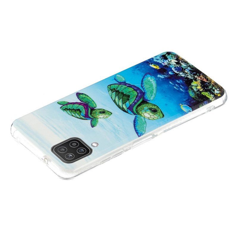 Hoesje voor Samsung Galaxy M12 / A12 Fluorescerende Schildpadden