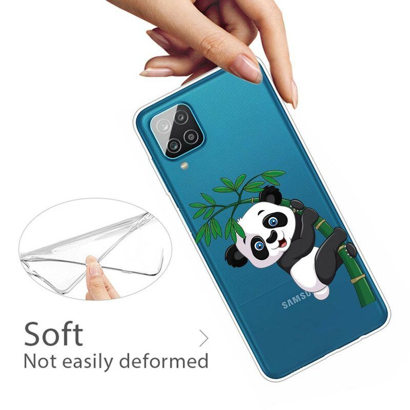 Hoesje voor Samsung Galaxy M12 / A12 Naadloze Panda Op Bamboe