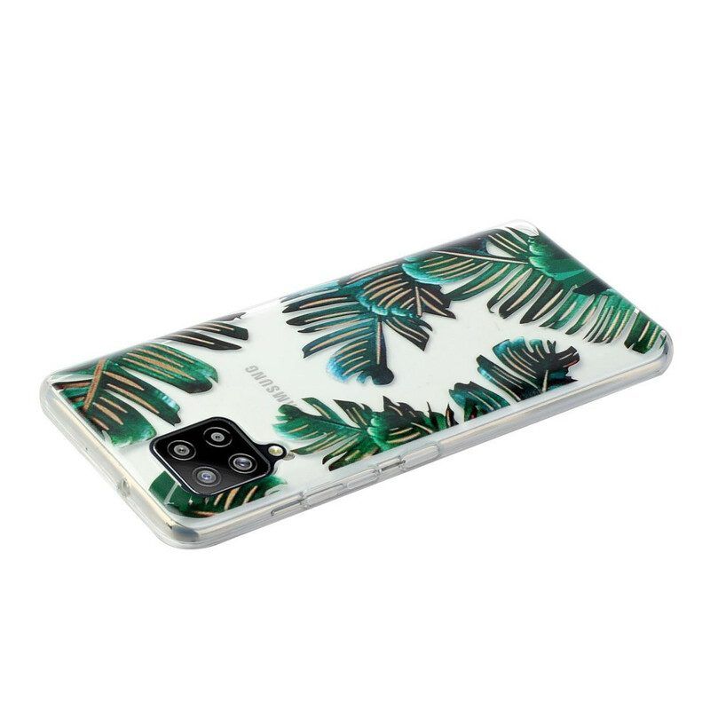 Hoesje voor Samsung Galaxy M12 / A12 /transparante Groene Bladeren