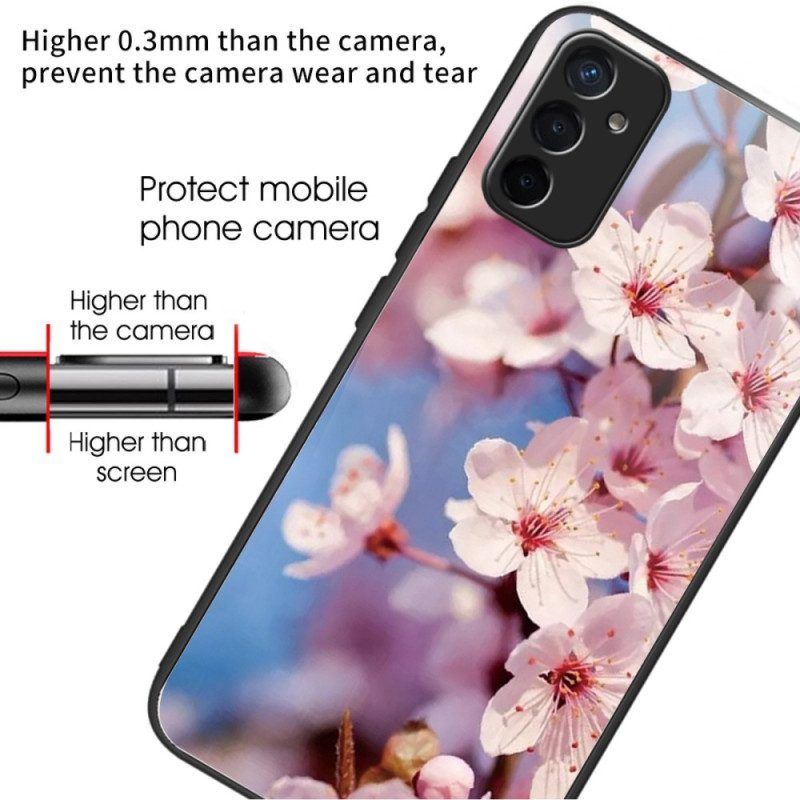 Hoesje voor Samsung Galaxy M13 Bloemen Van Gehard Glas