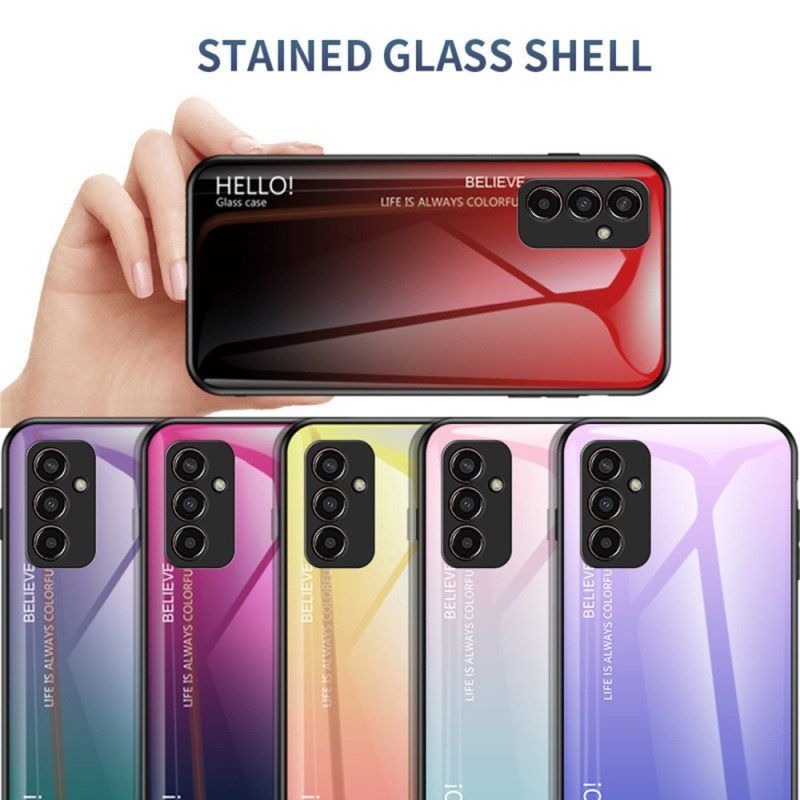 Hoesje voor Samsung Galaxy M13 Gehard Glas Hallo