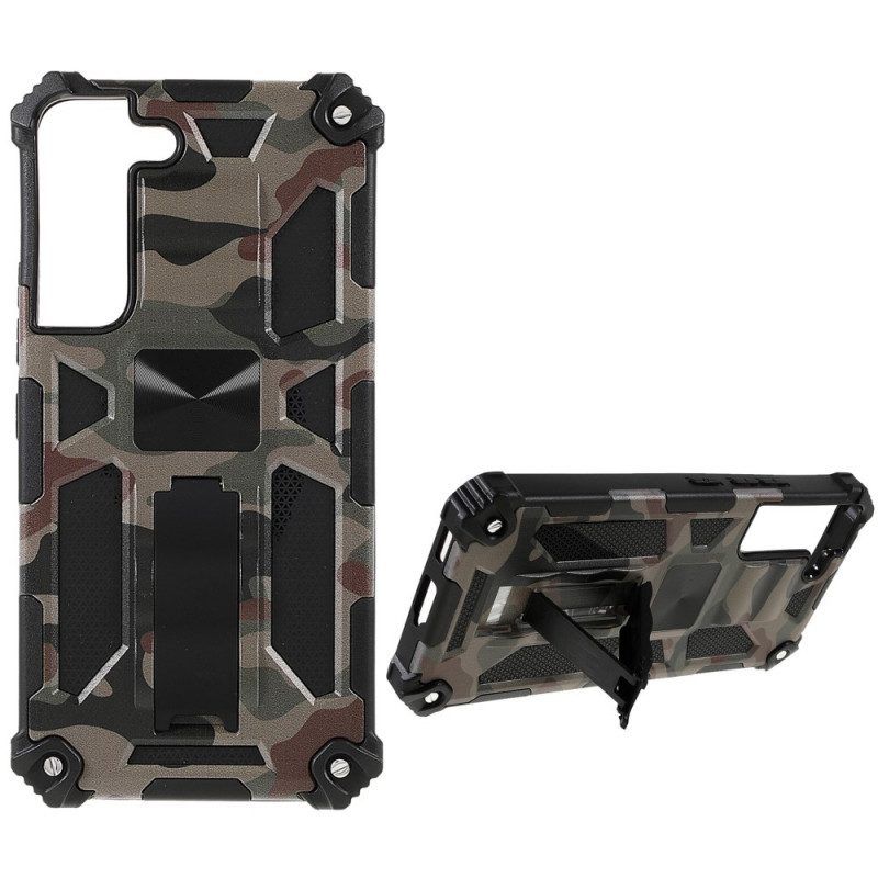 Hoesje voor Samsung Galaxy S22 5G Camouflage Verwijderbare Ondersteuning