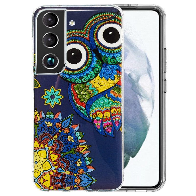 Hoesje voor Samsung Galaxy S22 5G Fluorescerende Uil Mandala