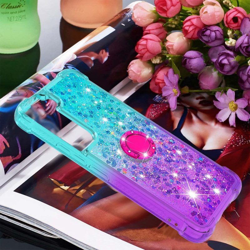 Hoesje voor Samsung Galaxy S22 5G Glitter Ringbeugel