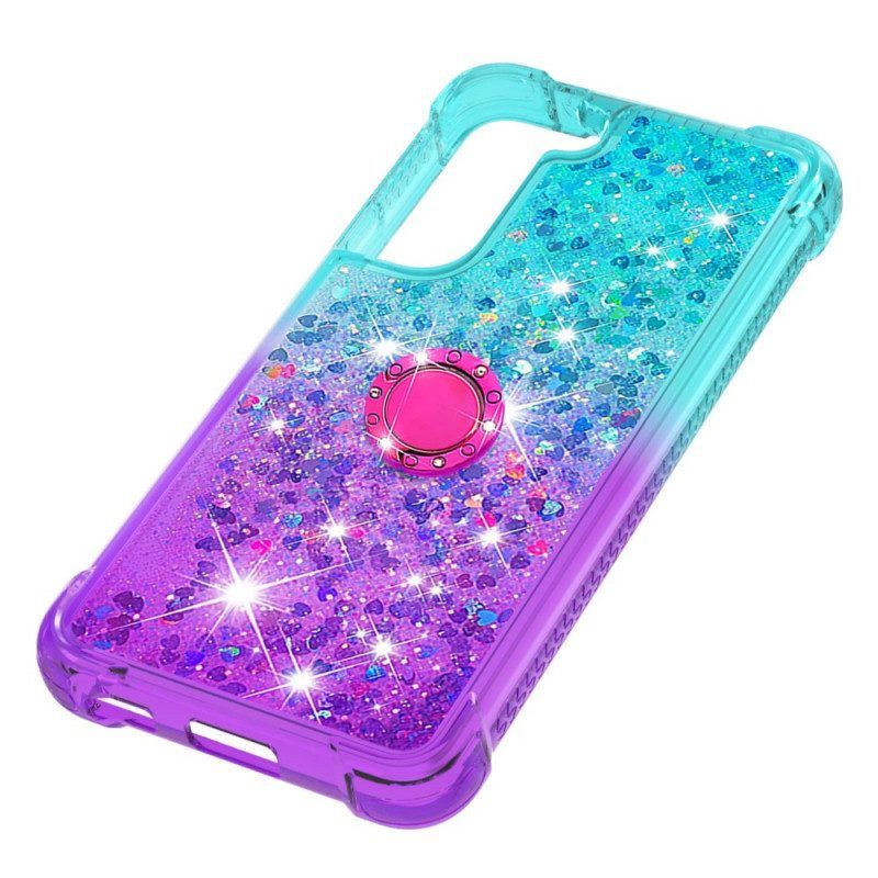 Hoesje voor Samsung Galaxy S22 5G Glitter Ringbeugel