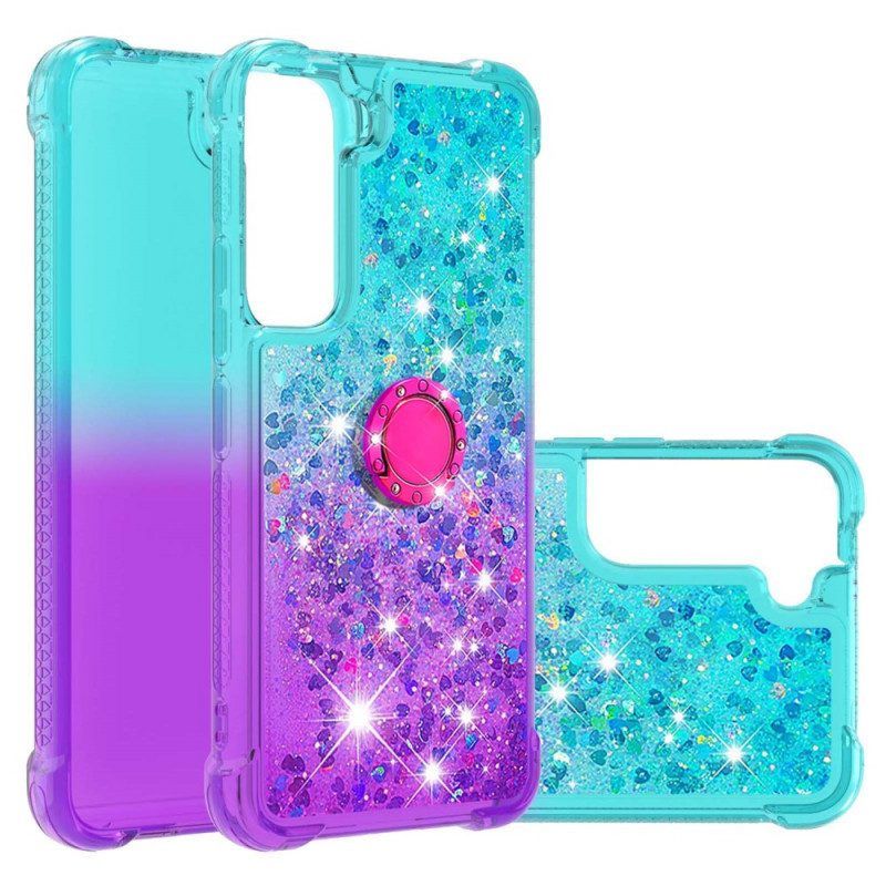 Hoesje voor Samsung Galaxy S22 5G Glitter Ringbeugel