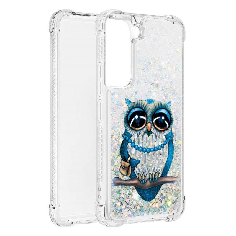 Hoesje voor Samsung Galaxy S22 5G Miss Uil Pailletten