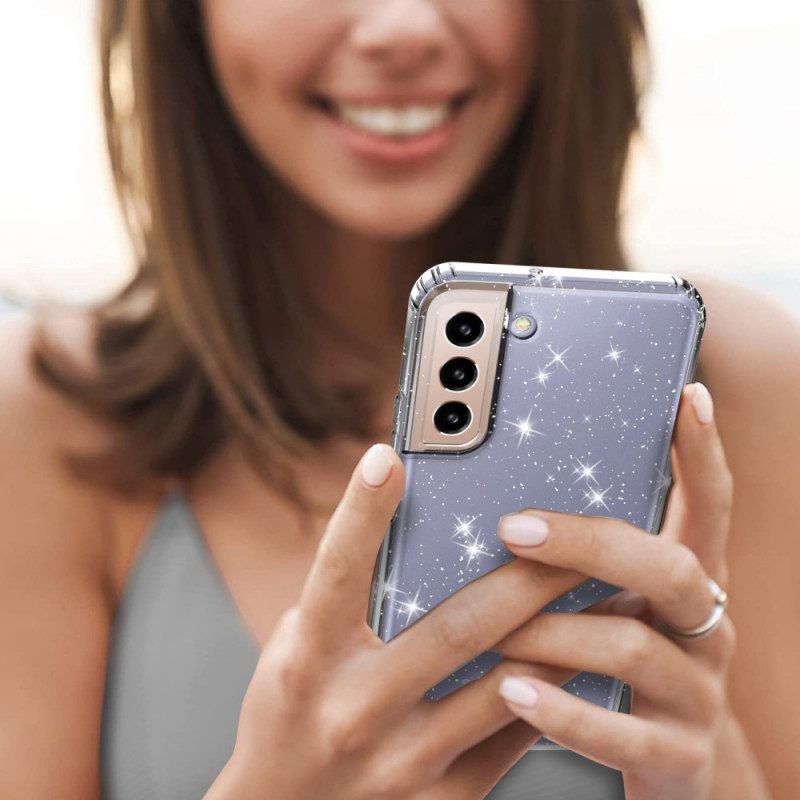 Hoesje voor Samsung Galaxy S22 5G Ontwerp Met Transparante Pailletten