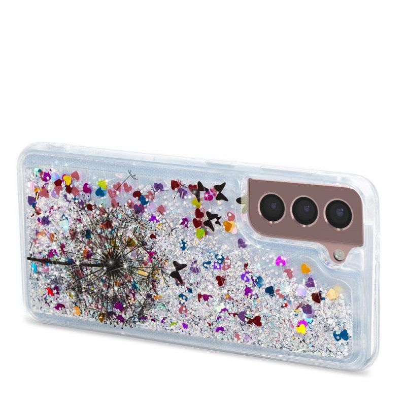 Hoesje voor Samsung Galaxy S22 Plus 5G Glitter Paardebloemen