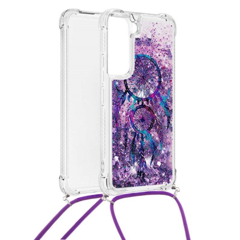 Hoesje voor Samsung Galaxy S22 Plus 5G Met Koord Dreamcatcher Met Trekkoord En Pailletten