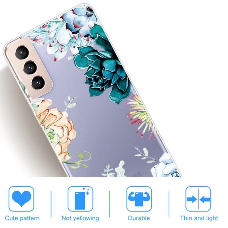 Hoesje voor Samsung Galaxy S22 Plus 5G Naadloze Aquarel Bloemen