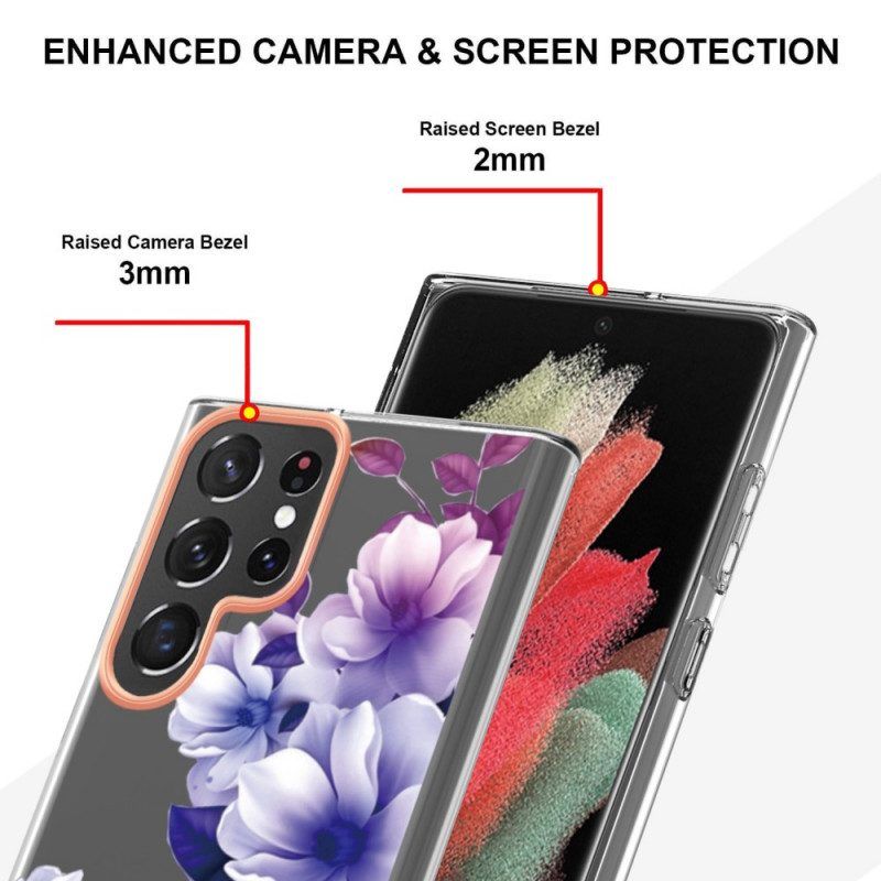 Hoesje voor Samsung Galaxy S22 Ultra 5G Bloemen Leven Het Leven Waar Je Van Houdt