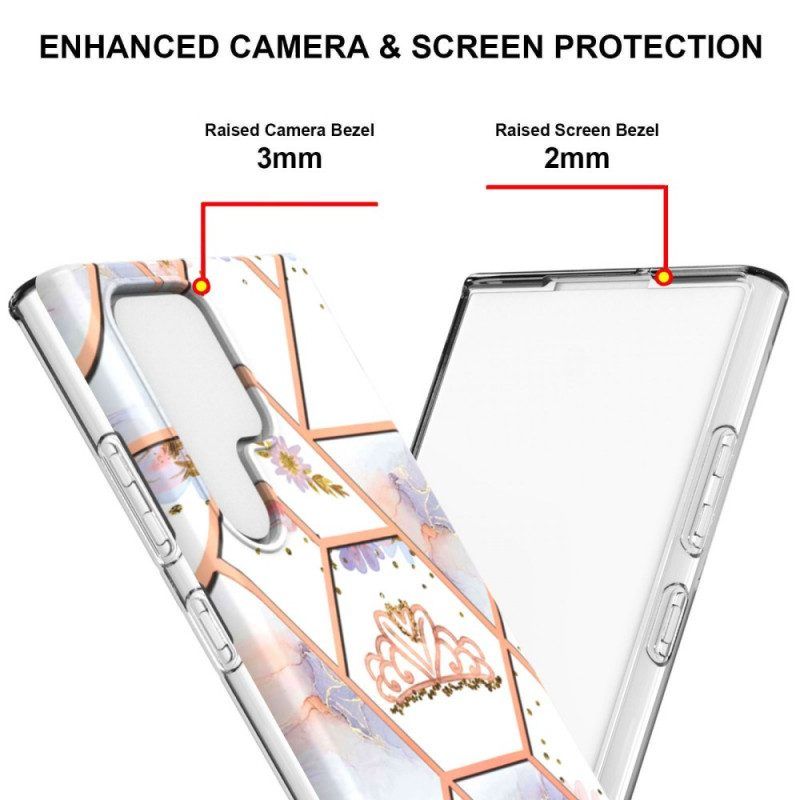 Hoesje voor Samsung Galaxy S22 Ultra 5G Gemarmerde Kroon