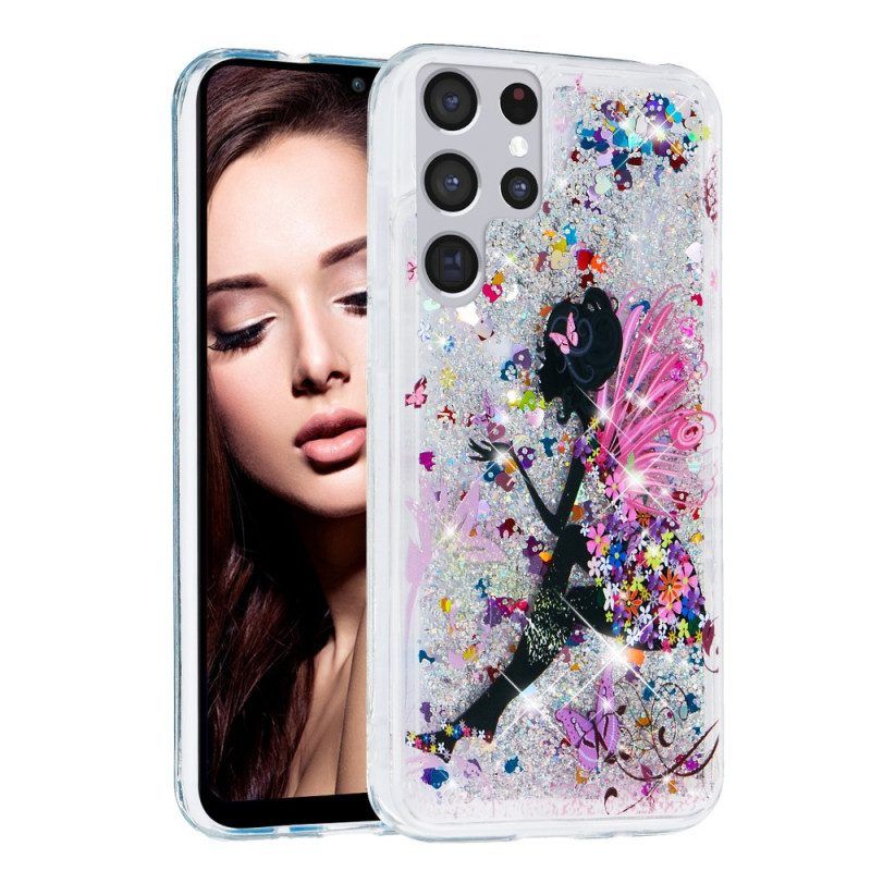 Hoesje voor Samsung Galaxy S22 Ultra 5G Glitter Fee