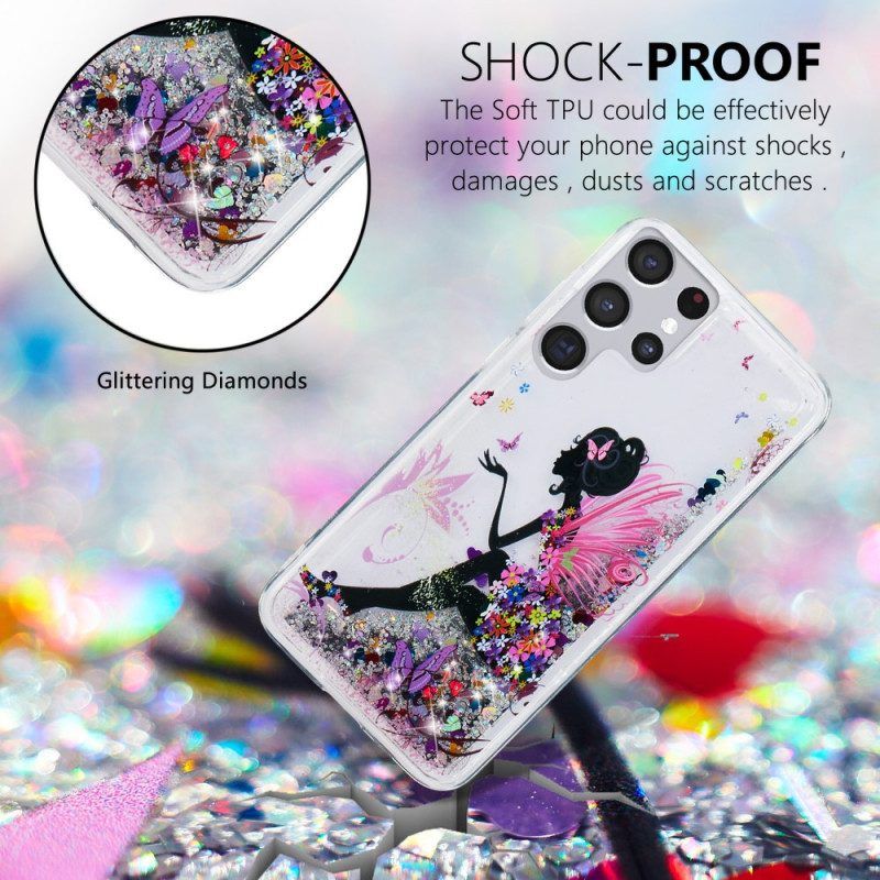 Hoesje voor Samsung Galaxy S22 Ultra 5G Glitter Fee