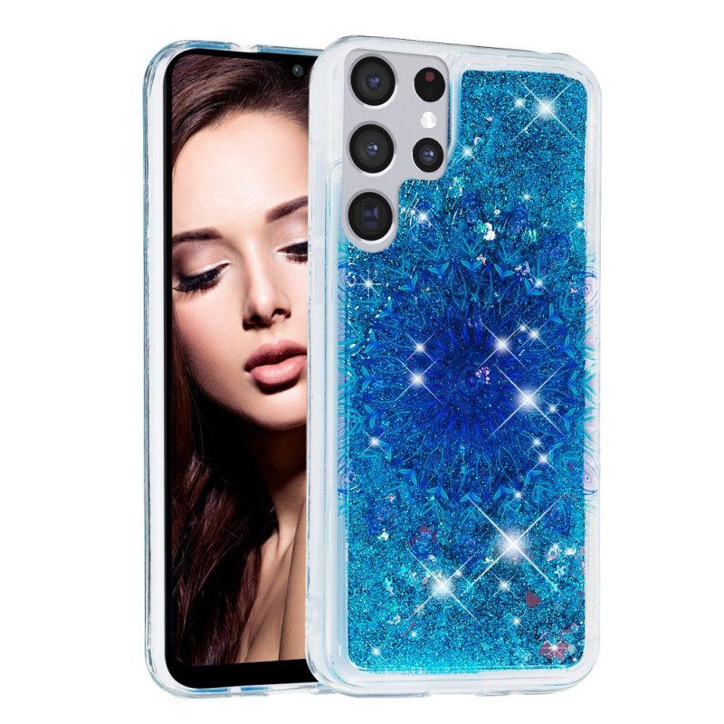 Hoesje voor Samsung Galaxy S22 Ultra 5G Glittermandala