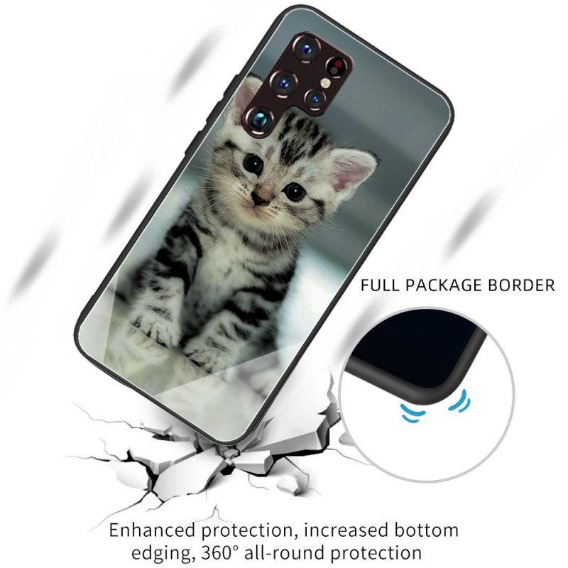 Hoesje voor Samsung Galaxy S22 Ultra 5G Kitten Gehard Glas