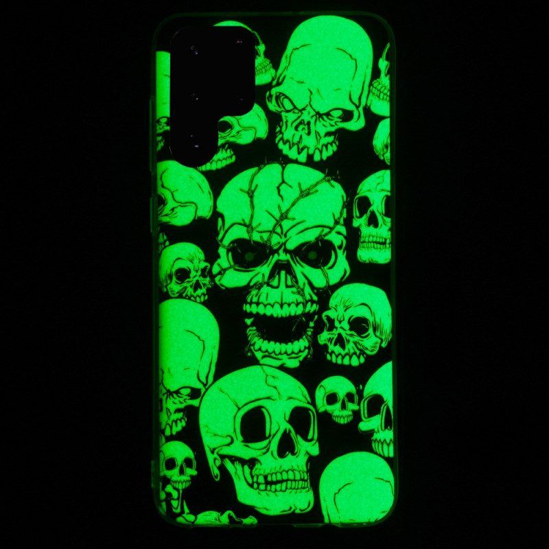 Hoesje voor Samsung Galaxy S22 Ultra 5G Let Op Fluorescerende Schedels