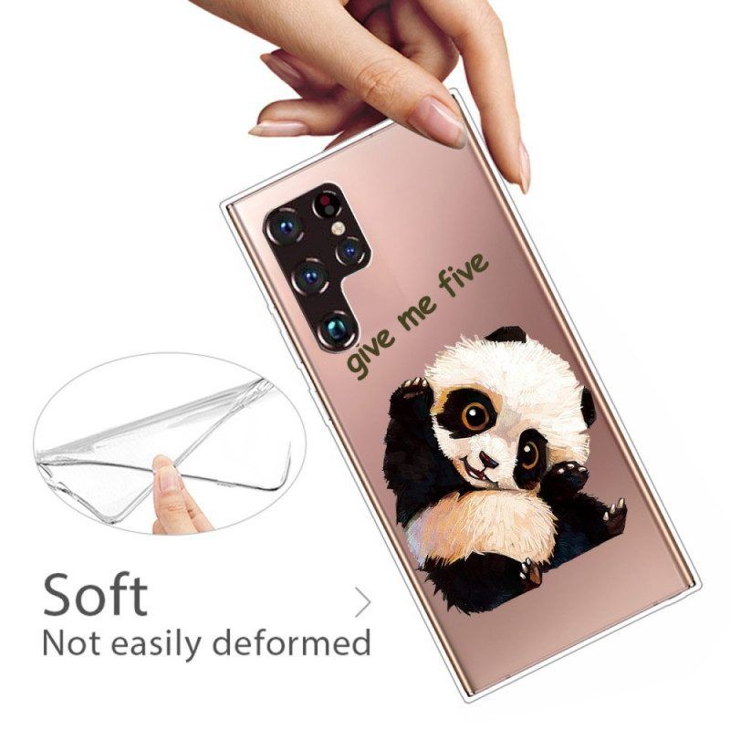 Hoesje voor Samsung Galaxy S22 Ultra 5G Panda Geef Me Vijf