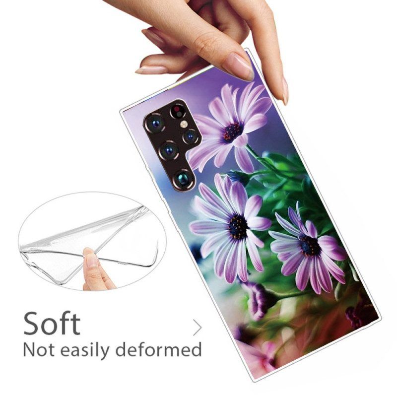 Hoesje voor Samsung Galaxy S22 Ultra 5G Realistische Bloemen