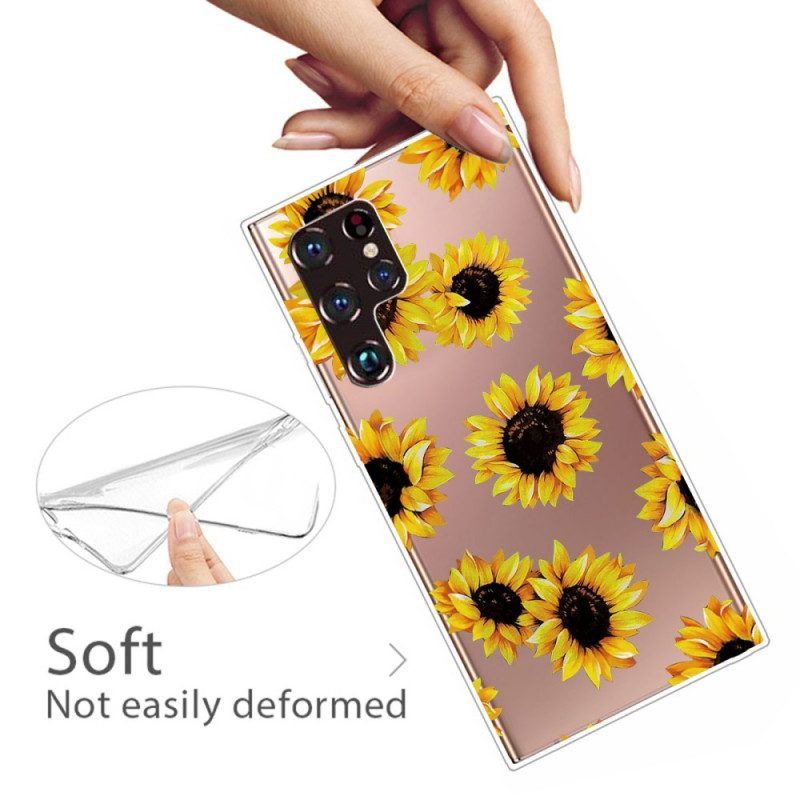 Hoesje voor Samsung Galaxy S22 Ultra 5G Zonnebloemen