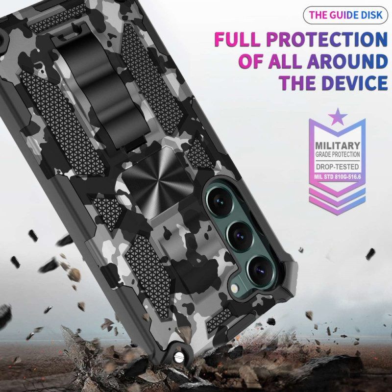 Hoesje voor Samsung Galaxy S23 5G Camouflage Verwijderbare Ondersteuning