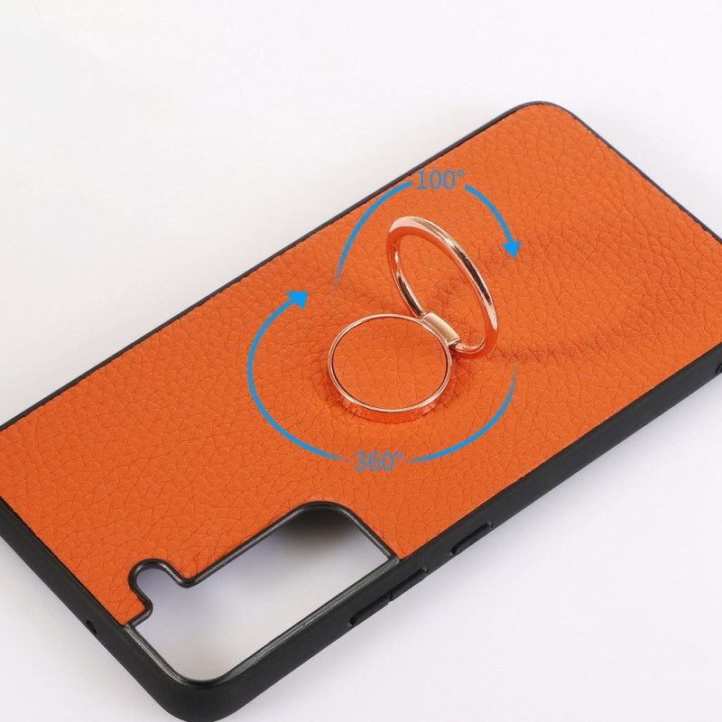 Hoesje voor Samsung Galaxy S23 5G Faux Lederen Litchi Ring-houder