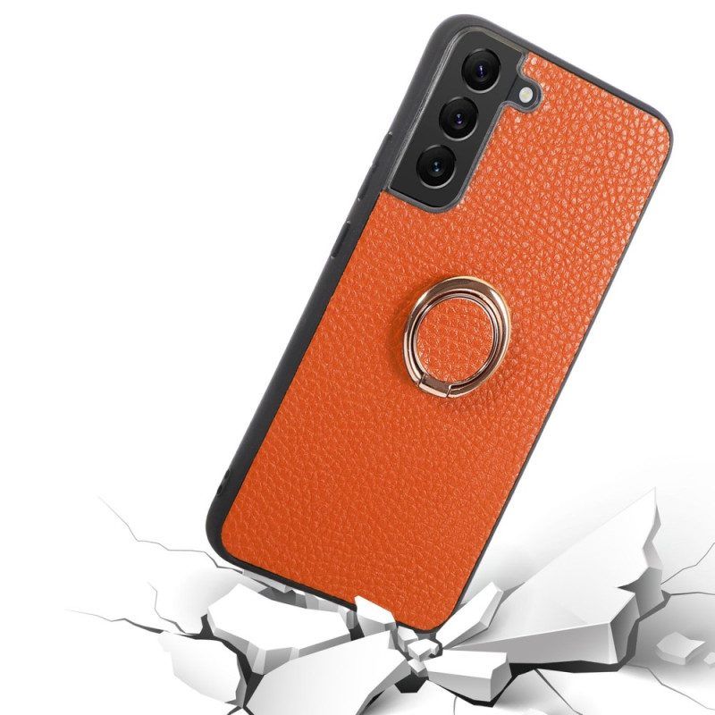 Hoesje voor Samsung Galaxy S23 5G Faux Lederen Litchi Ring-houder