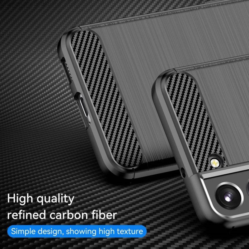 Hoesje voor Samsung Galaxy S23 5G Geborstelde Koolstofvezel