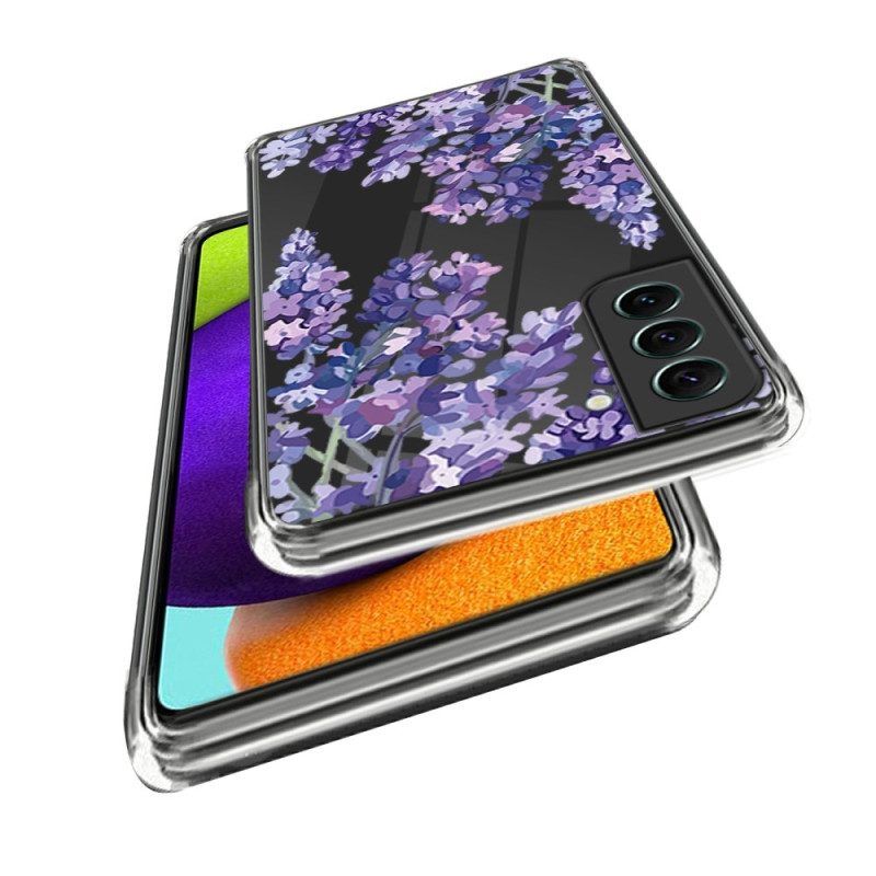 Hoesje voor Samsung Galaxy S23 5G Naadloze Paarse Bloemen