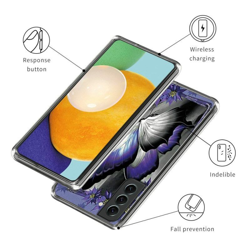 Hoesje voor Samsung Galaxy S23 5G Paarse Vlinder
