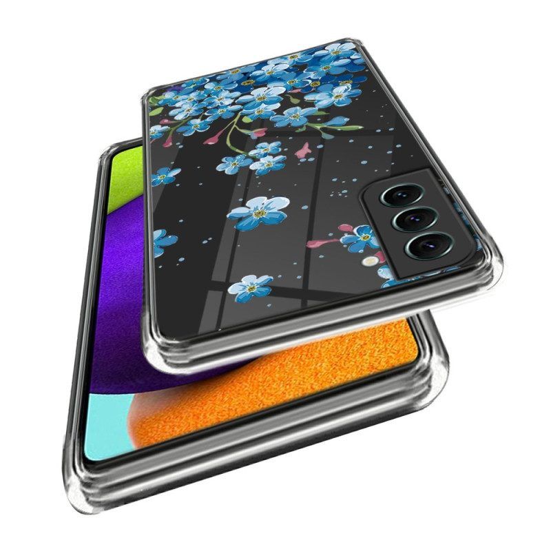 Hoesje voor Samsung Galaxy S23 Plus 5G Blauwe Bloemen