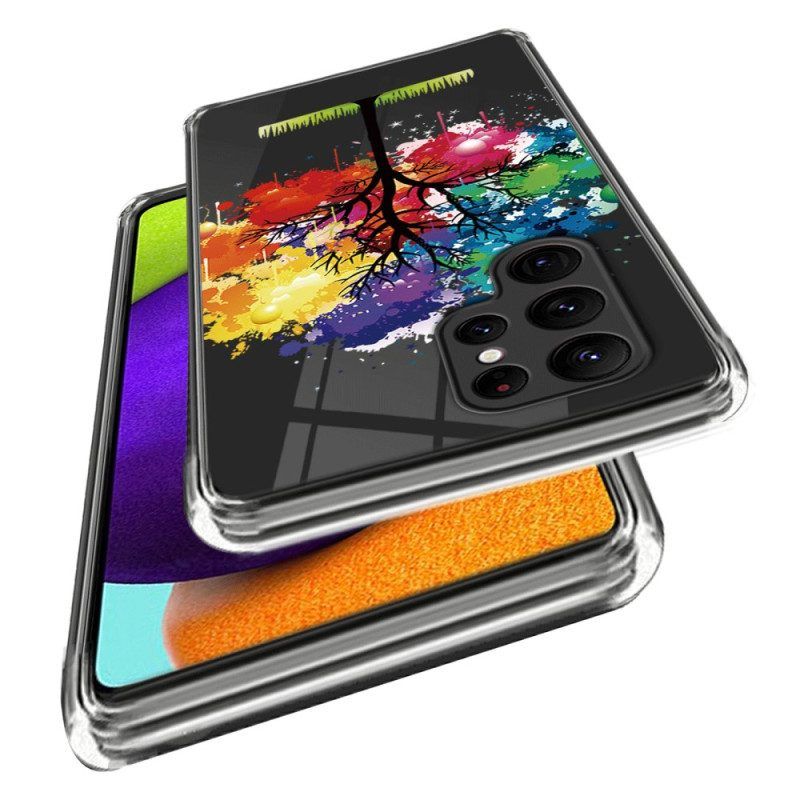 Hoesje voor Samsung Galaxy S23 Ultra 5G Aquarel Boom