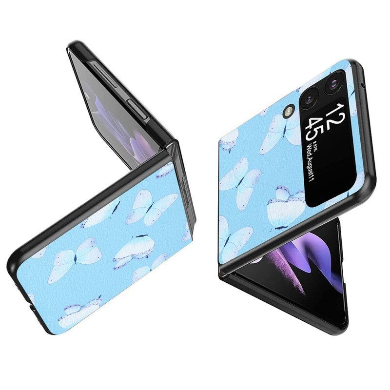 Hoesje voor Samsung Galaxy Z Flip 4 Folio-hoesje Faux Lederen Vlinders