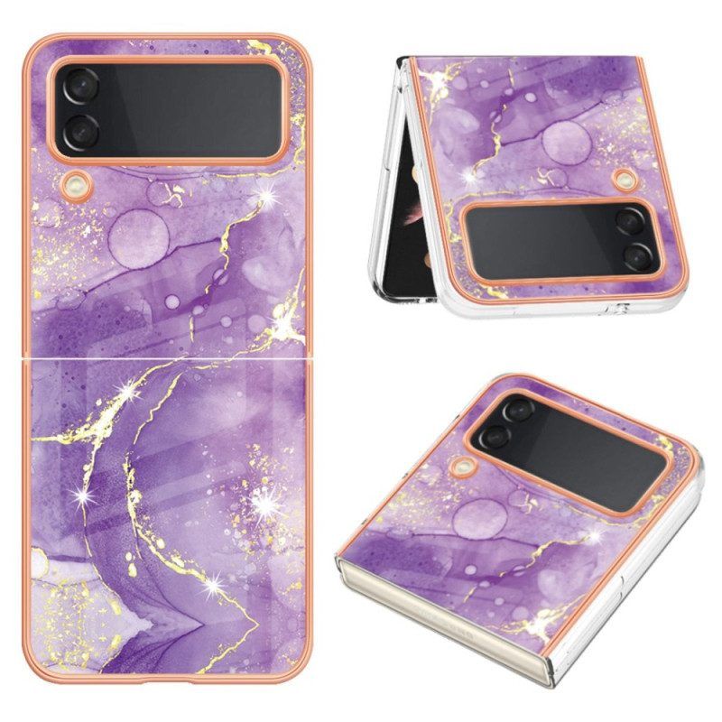 Hoesje voor Samsung Galaxy Z Flip 4 Folio-hoesje Gekleurd Marmer