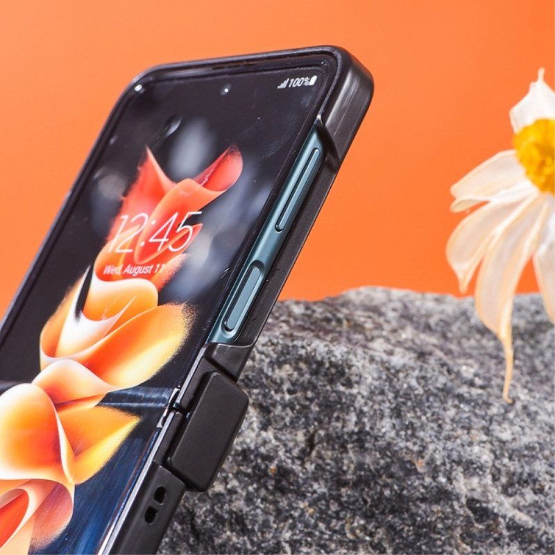 Hoesje voor Samsung Galaxy Z Flip 4 Folio-hoesje Ledereffect Met Scharnier