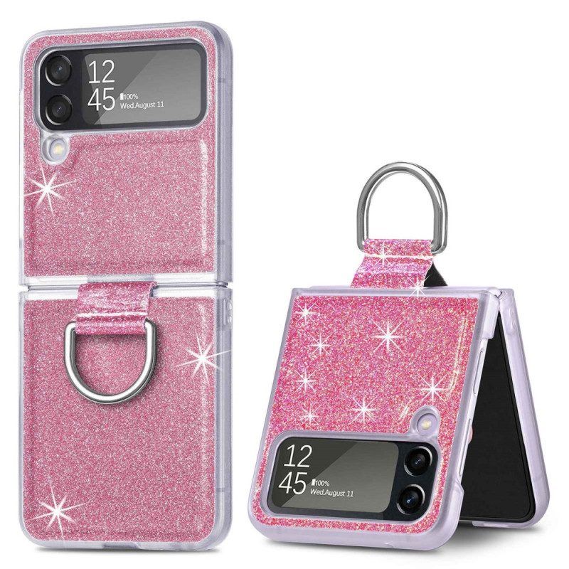 Hoesje voor Samsung Galaxy Z Flip 4 Folio-hoesje Pailletten En Ring