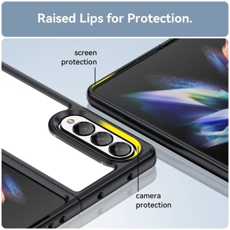 Hoesje voor Samsung Galaxy Z Fold 4 Transparant Gekleurde Randen