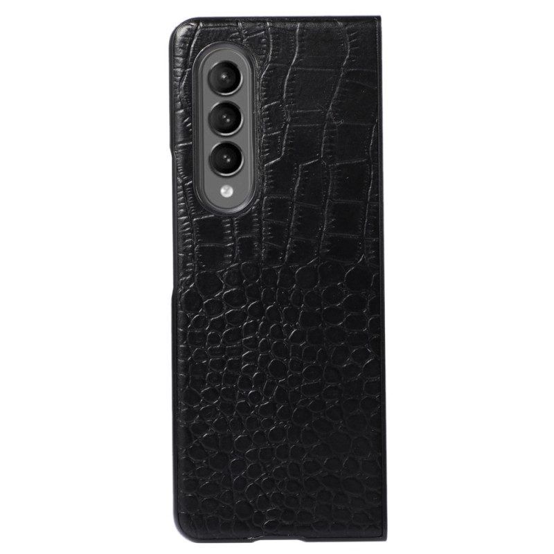 Hoesje voor Samsung Galaxy Z Fold 4 Trendy Echt Leer Met Krokodileffect