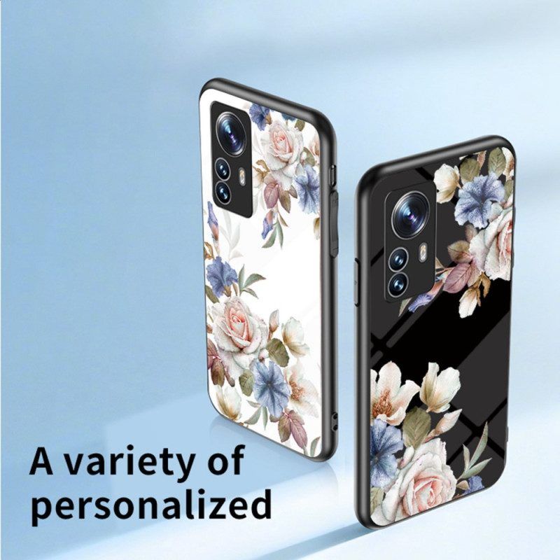 Hoesje voor Xiaomi 12 / 12X Gehard Glas Met Bloemenring