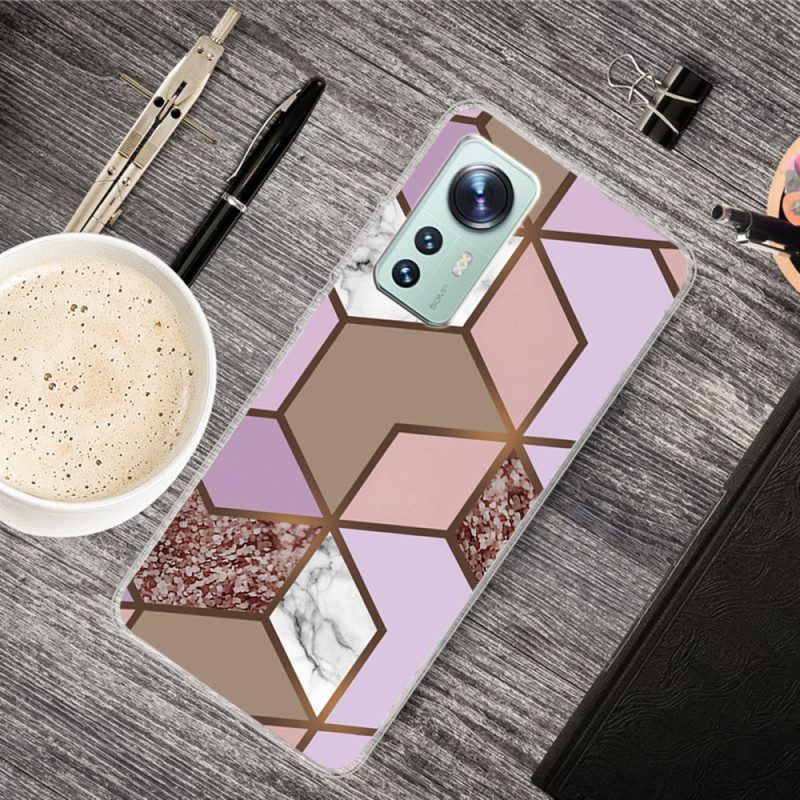 Hoesje voor Xiaomi 12 / 12X Siliconen Marmeren Geometrie