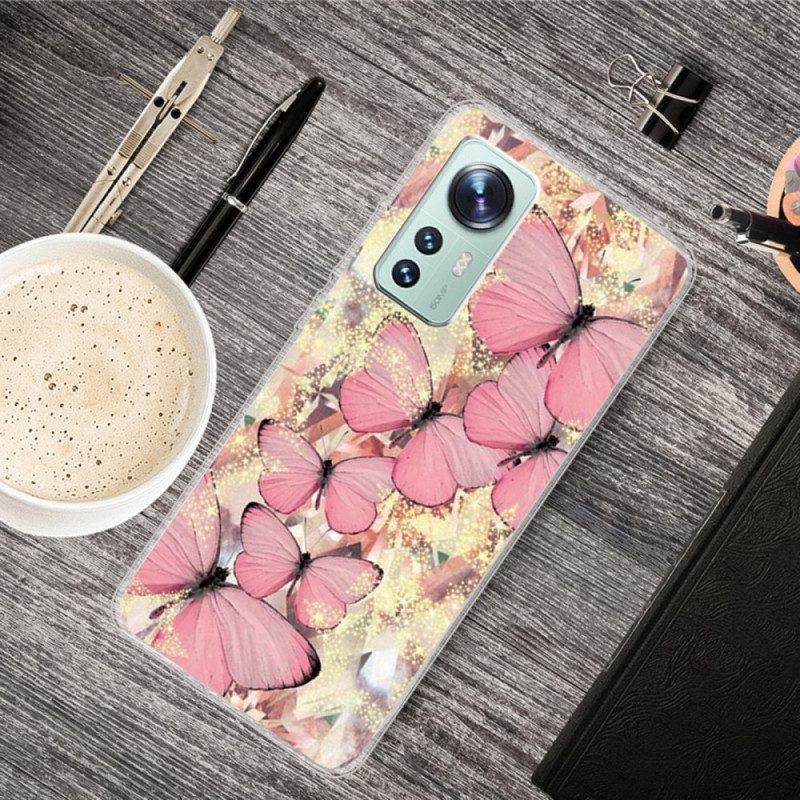 Hoesje voor Xiaomi 12 / 12X Siliconen Vlinders