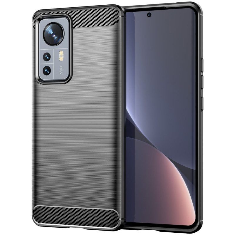 Hoesje voor Xiaomi 12 Pro Geborstelde Koolstofvezel