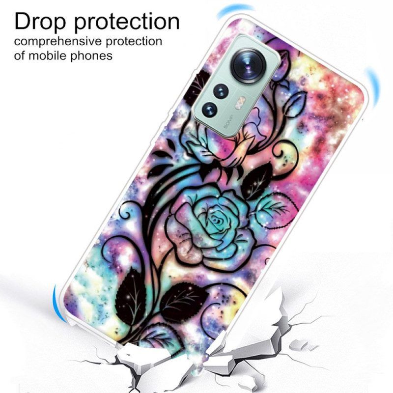 Hoesje voor Xiaomi 12 Pro Grafisch Bloemensilicone